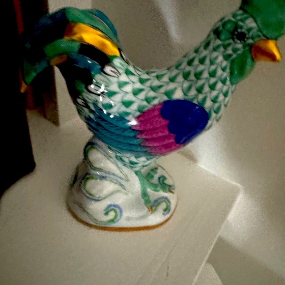 Herend Green Fishnet figurine hand painted Rooster - Picture 2 of 9